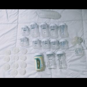 Philips AVENT Baby Bottle LOT and Manual Hand Pump